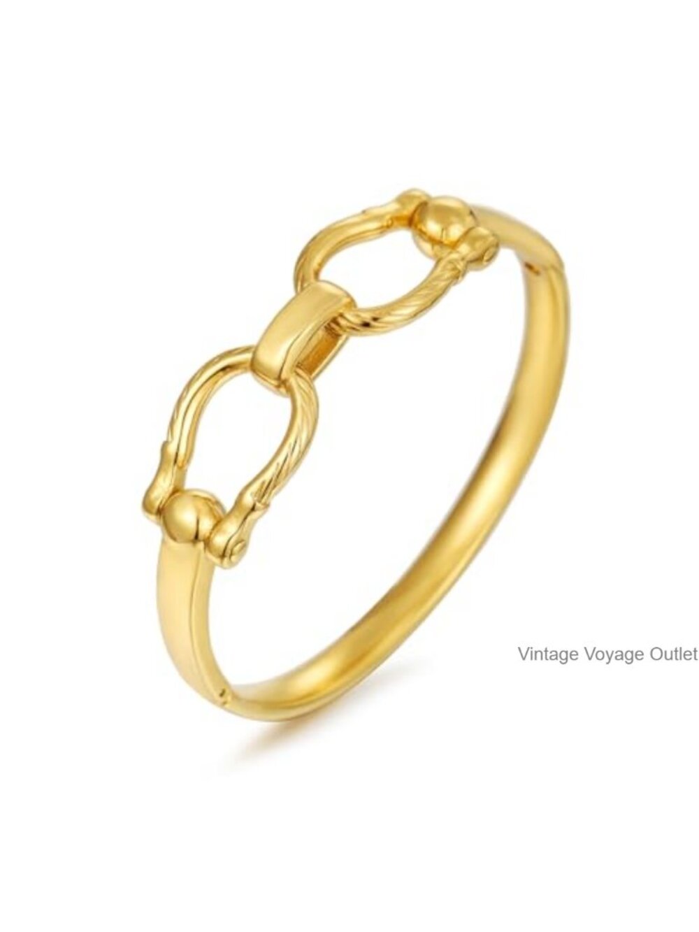 Chunky Hammered Gold Bangle Bracelet Wrist Wrap Cuff
